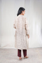 Shivani – Floral Chanderi Silk 2 Piece Kurta Set in Beige Color, Tarangini Collection – Ethnic Wear