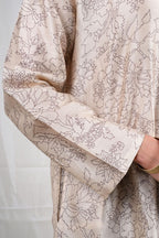Shivani – Floral Chanderi Silk 2 Piece Kurta Set in Beige Color, Tarangini Collection – Ethnic Wear