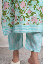 Ananda – Floral Print Premium Cotton 3 Piece Suit set in Blue, Green, Pink Color, Amba Collection – Ethnic Wear