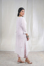 Alka – Floral Print Mul Cotton 3 Piece Kurta Set in White Color, Amba Collection – Ethnic Wear