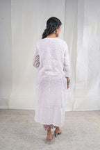 Alka – Floral Print Mul Cotton 3 Piece Kurta Set in White Color, Amba Collection – Ethnic Wear