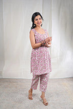 Alka – Floral Print Mul Cotton 3 Piece Kurta Set in White Color, Amba Collection – Ethnic Wear