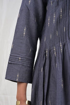 Aadishree – Handloom Pattern Handloom Silk Cotton 2 Piece Kurta Set in Grey Color, Amba Collection – Ethnic Wear