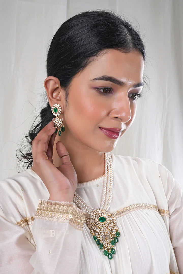 Shubhra – Embroidery Lace Details Chanderi And Mul Cotton 2 Piece Anarkali in Beige, white Color, Tarangini Collection – Ethnic Wear