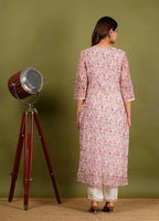 Varnika – Block Floral Print Chanderi Silk 3 Piece Suit Set in Pink Color, Tarangini Collection – Ethnic Wear