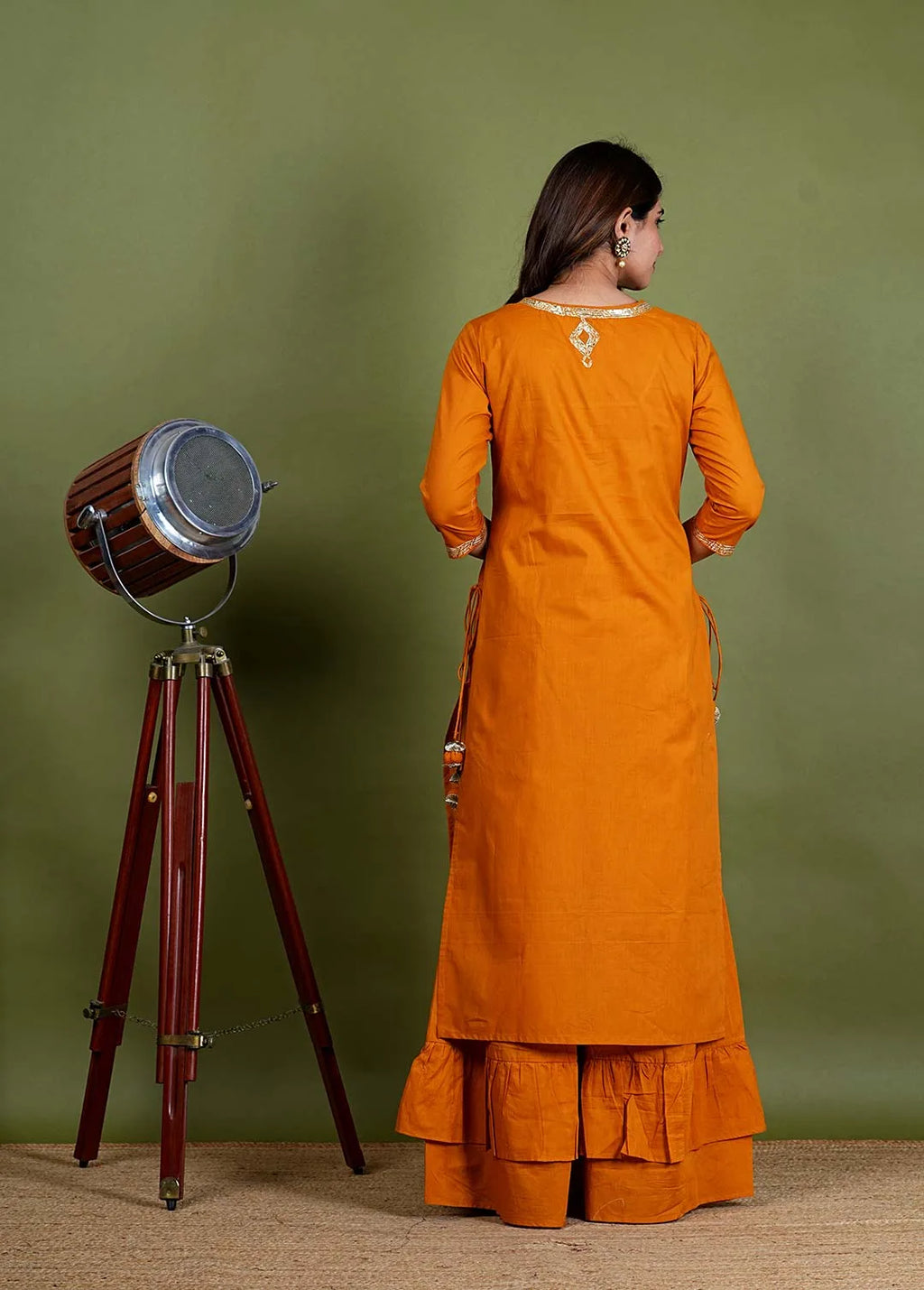Swarna – Gota Work Cotton Silk 3 Piece Suit Set in Yellow Color, Tarangini Collection – Ethnic Wear