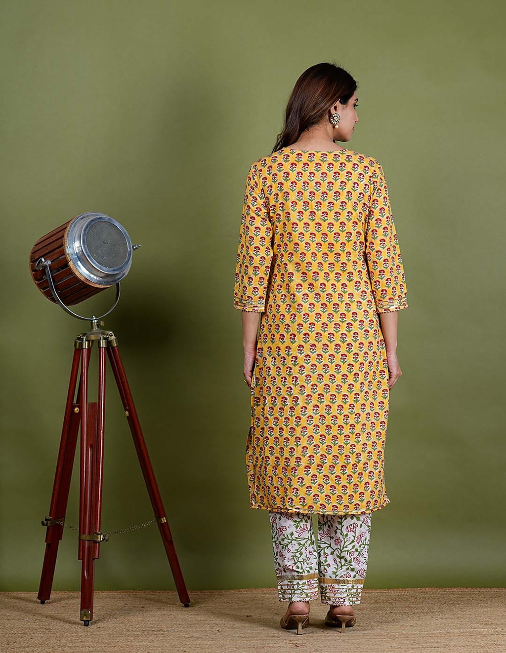 Suryani – Gota Work Premium Cotton 3 Piece Suit Set in Yellow Color, Tarangini Collection – Ethnic Wear