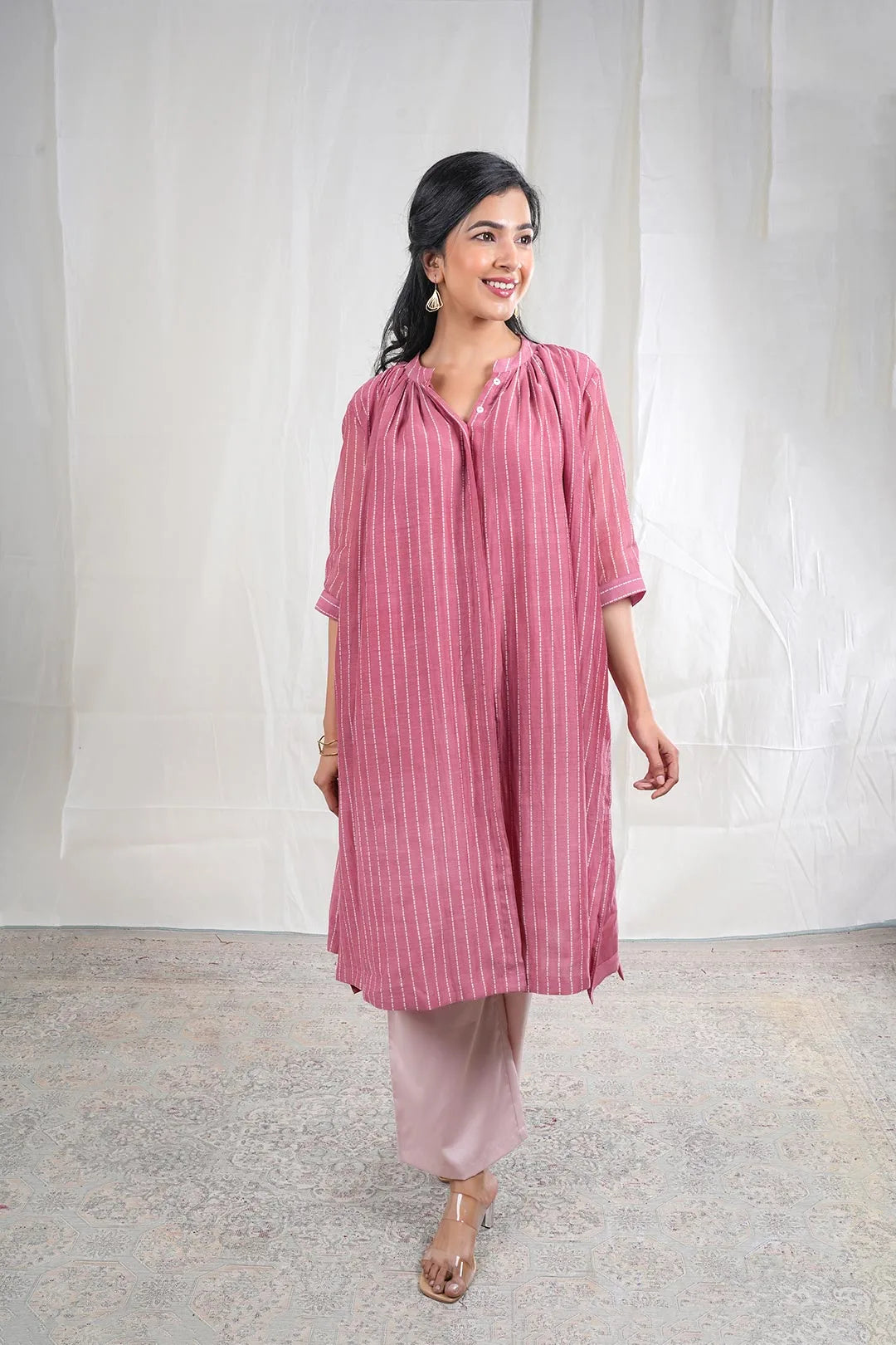 Gulabik – No Print Swiss Cotton 1 Piece Pant in Pink Color Phalak Collection – Indian Wear
