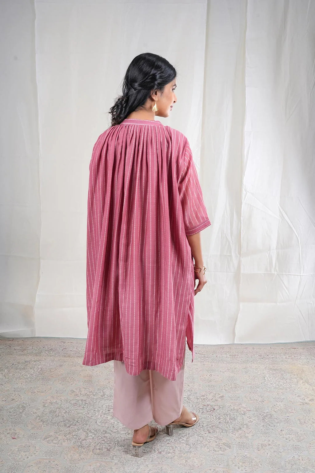 Gulabik – No Print Swiss Cotton 1 Piece Pant in Pink Color Phalak Collection – Indian Wear
