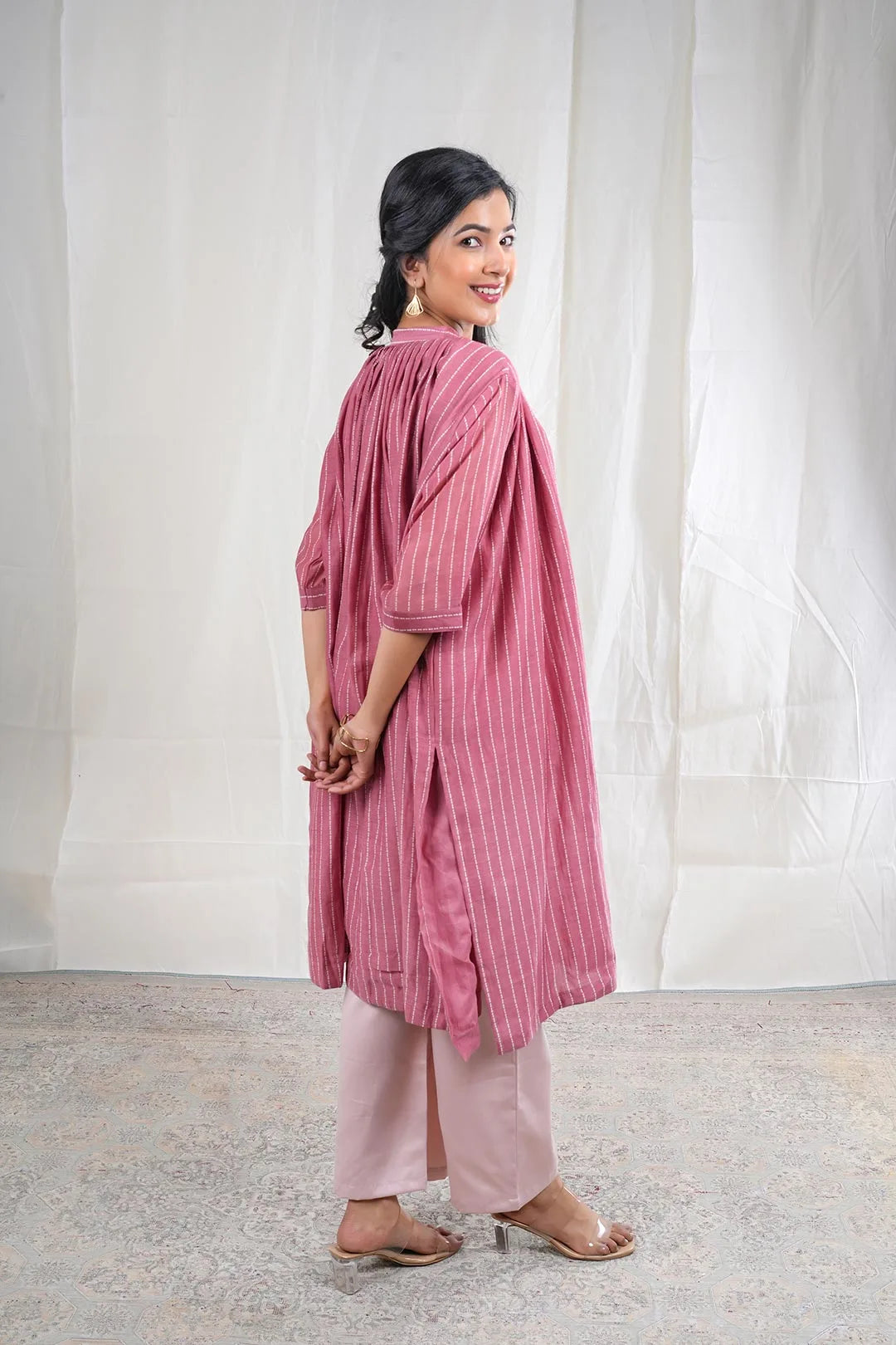 Gulabik – No Print Swiss Cotton 1 Piece Pant in Pink Color Phalak Collection – Indian Wear