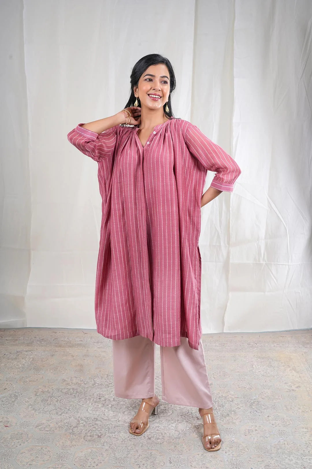 Gulabik – No Print Swiss Cotton 1 Piece Pant in Pink Color Phalak Collection – Indian Wear