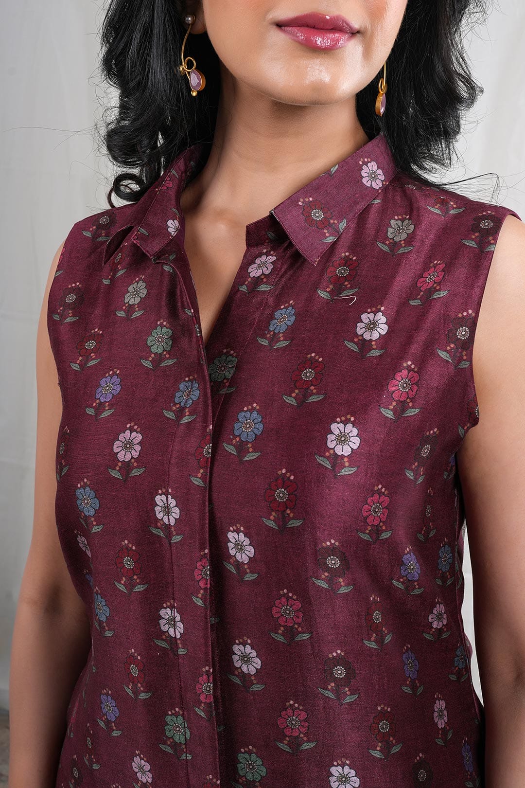 Mrinalini – Floral Print Silk 2 Piece Kurta Set in Brown Color Phalak Collection – Indian Wear