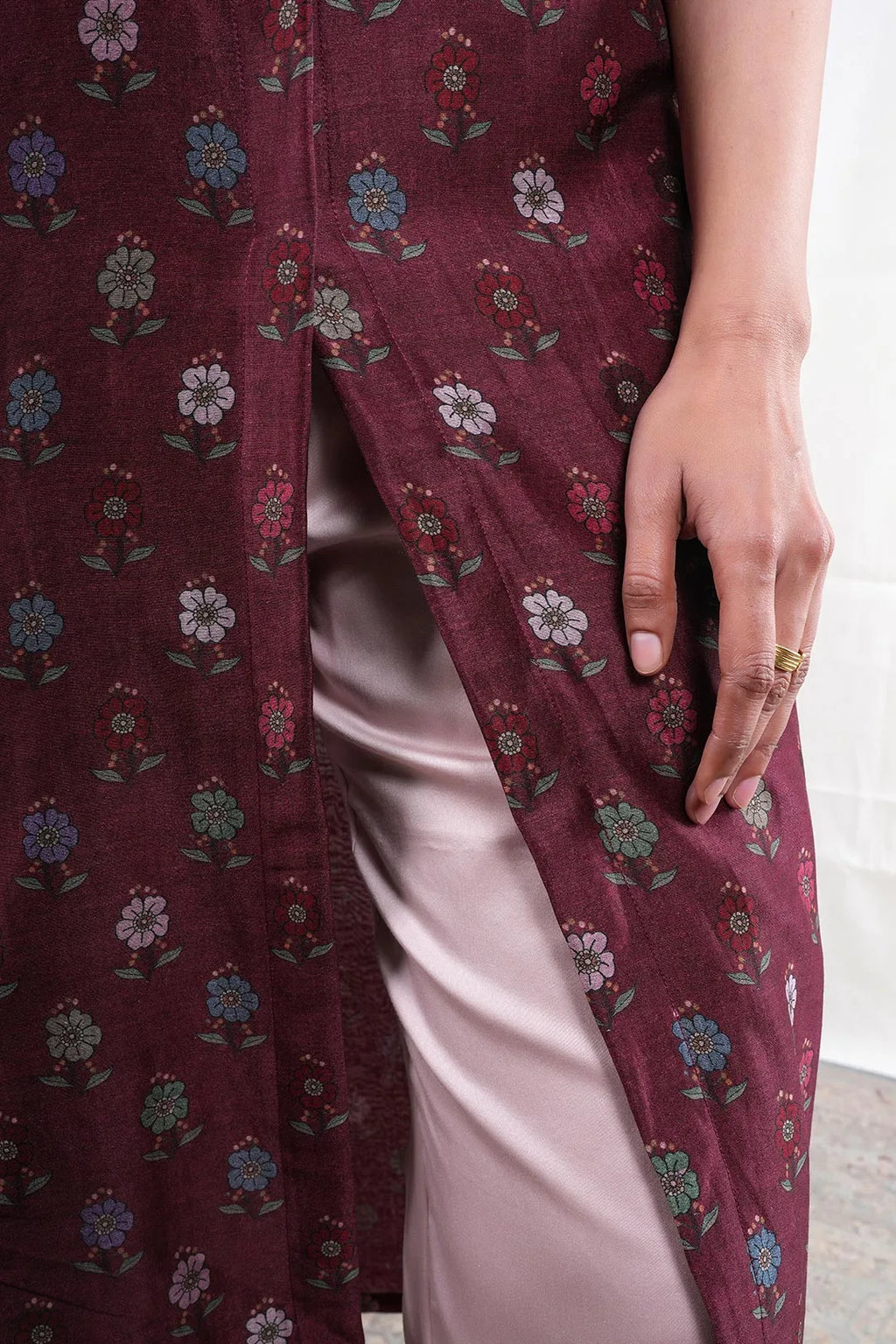 Mrinalini – No Print Swiss Silk Cotton 1 Piece Pant in Pink Color Phalak Collection – Indian Wear
