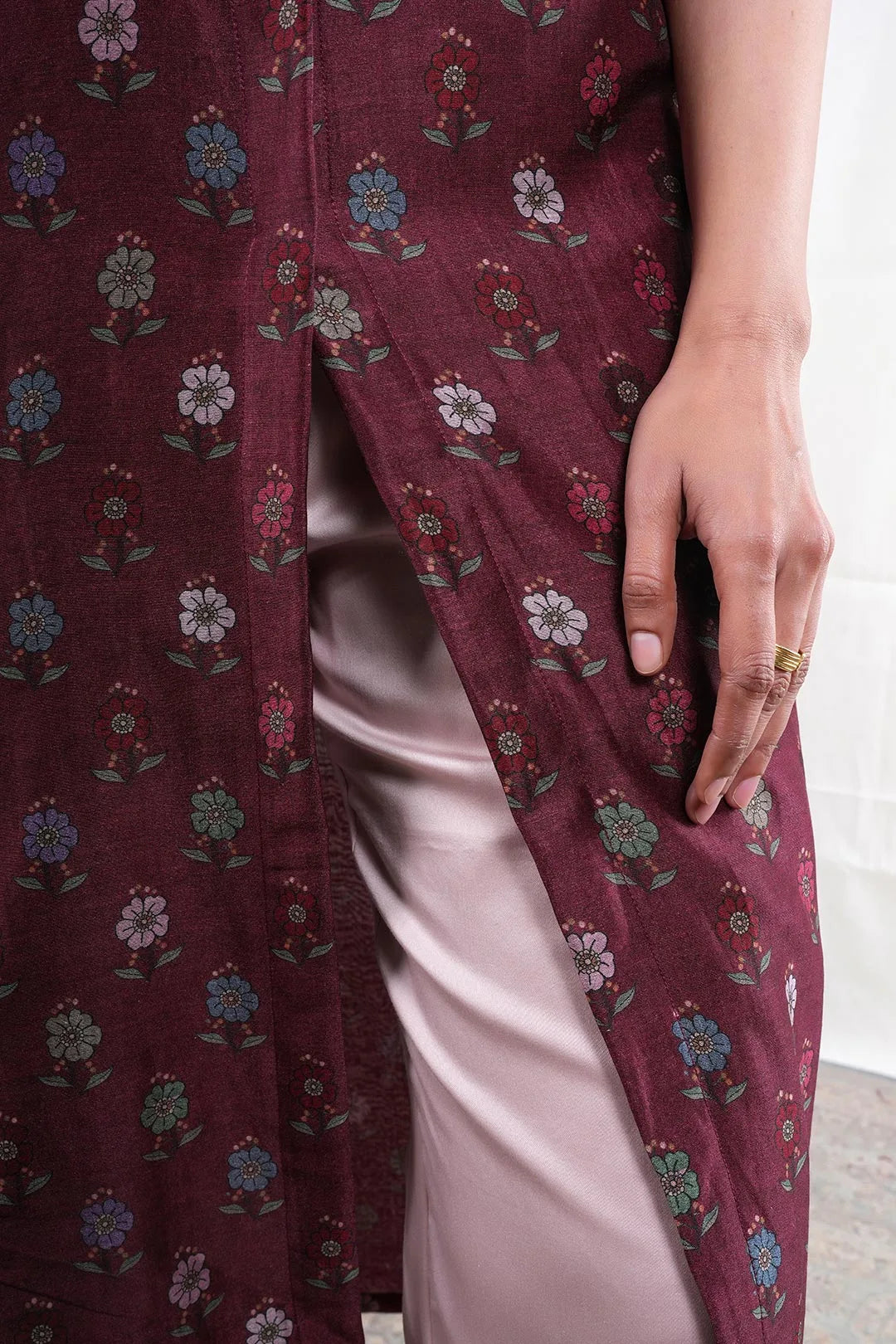 Mrinalini – No Print Swiss Silk Cotton 1 Piece Pant in Pink Color Phalak Collection – Indian Wear