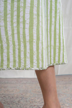 Taru – Stripe Print Premium Cotton 1 Piece Dress in Green,White Color Phalak Collection – Indo Western Wear