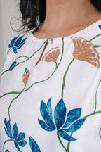 Vasanti – Floral Print Mul Chanderi 2 Piece Kurta Set in White Color Phalak Collection – Indian Wear