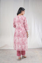 Yamika – Floral Print Mul Chanderi 2 Piece Kurta Set in Pink Color Phalak Collection – Indian Wear