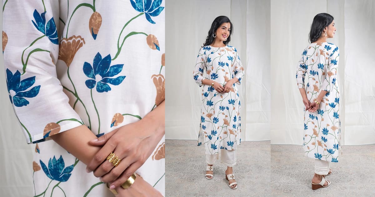 Mul Chanderi 2 Piece Kurta Set – Regal Comfort in Every Stitch